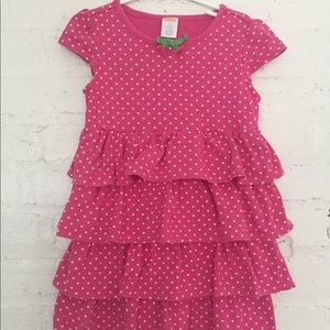 Ruffled pink pita dot dress. Size: 5